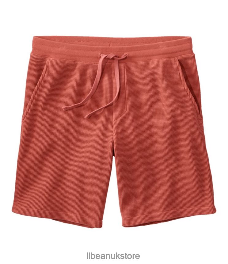 Clothing L.L.Bean Comfort Waffle Lounge Shorts Rust Orange Men 0VRR664905