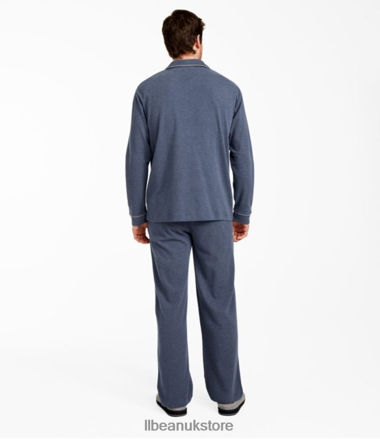 Clothing L.L.Bean Cotton Knit Pajamas Currant Heather Men 0VRR66166