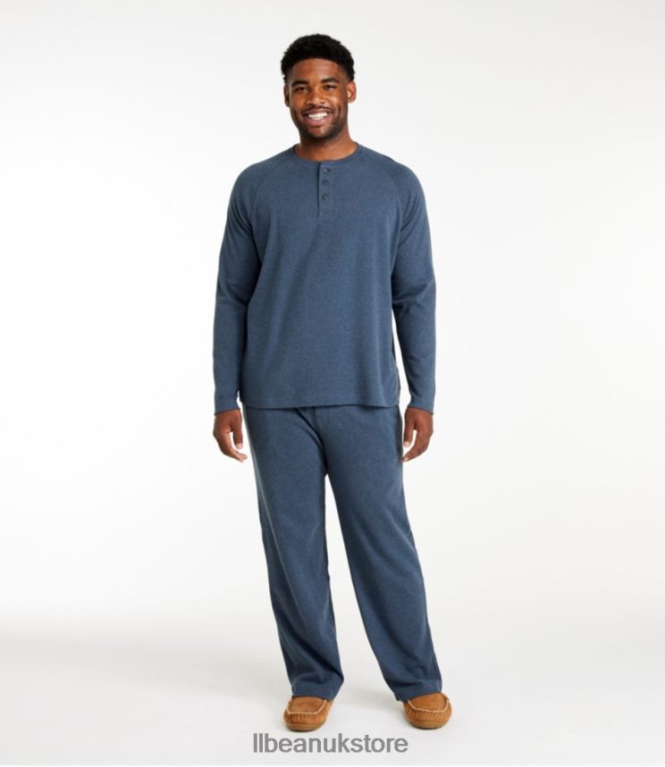 Clothing L.L.Bean Cotton Knit Pajamas Darkest Brown/Oatmeal Heather Men 0VRR66161