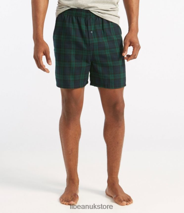 Clothing L.L.Bean Scotch Plaid Flannel Boxers Indigo Tartan Men 0VRR663229