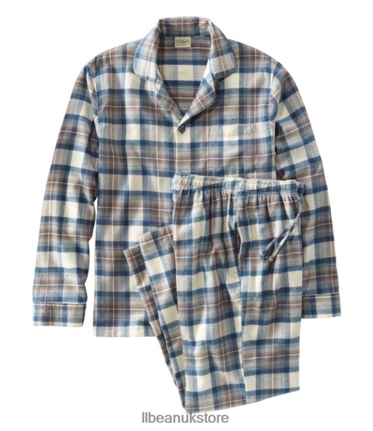 Clothing L.L.Bean Scotch Plaid Flannel Pajamas Indigo Tartan Men 0VRR66329