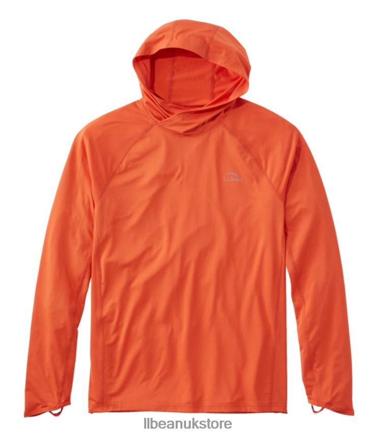 Clothing L.L.Bean Swift River Cooling Hooded Rash Guard Peak Orange Men 0VRR663228