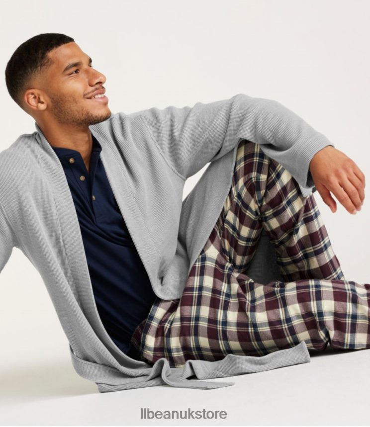 Clothing L.L.Bean Comfort Waffle Robe Gray Heather Men 0VRR66325