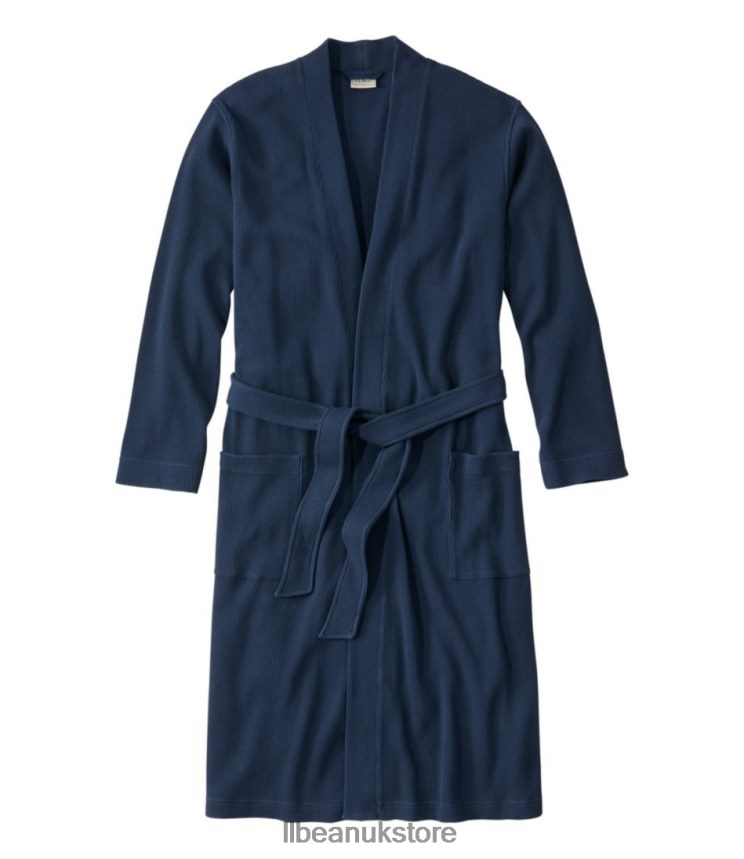 Clothing L.L.Bean Comfort Waffle Robe Navy Men 0VRR664808