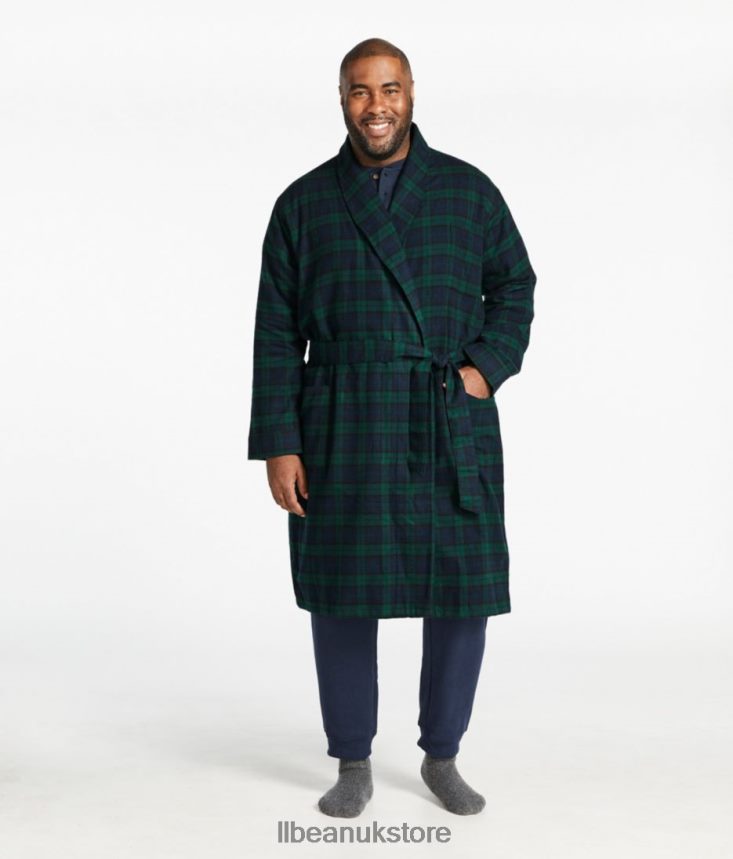 Clothing L.L.Bean Scotch Plaid Flannel Robe Vintage Tartan Men 0VRR663176
