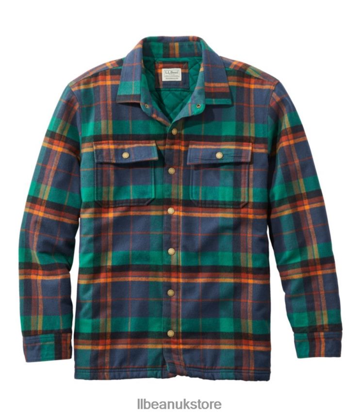 Clothing L.L.Bean PrimaLoft Lined Chamois Shirt Jac Canyon Rust Men 0VRR663572