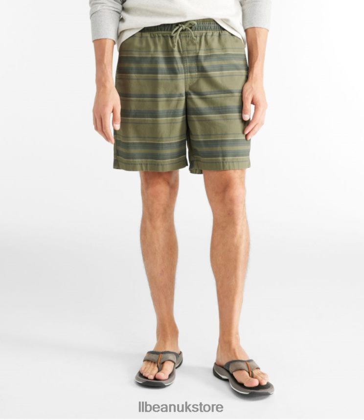 Clothing L.L.Bean Dock Shorts Deep Olive Stripe Men 0VRR663324