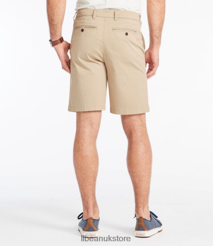 Clothing L.L.Bean Lakewashed Stretch Khaki Shorts Antique White Men 0VRR665749