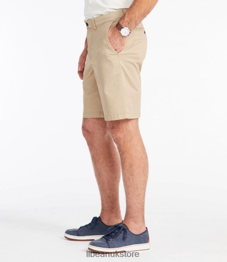 Clothing L.L.Bean Lakewashed Stretch Khaki Shorts Antique White Men 0VRR665749
