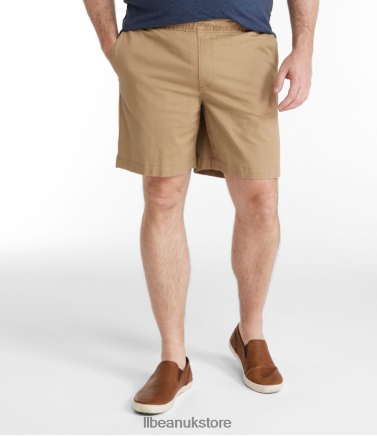 Clothing L.L.Bean Lakewashed Stretch Khaki Shorts Antique White Men 0VRR666947