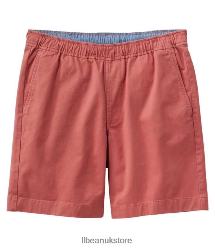 Clothing L.L.Bean Lakewashed Stretch Khaki Shorts Sienna Brick Men 0VRR664743