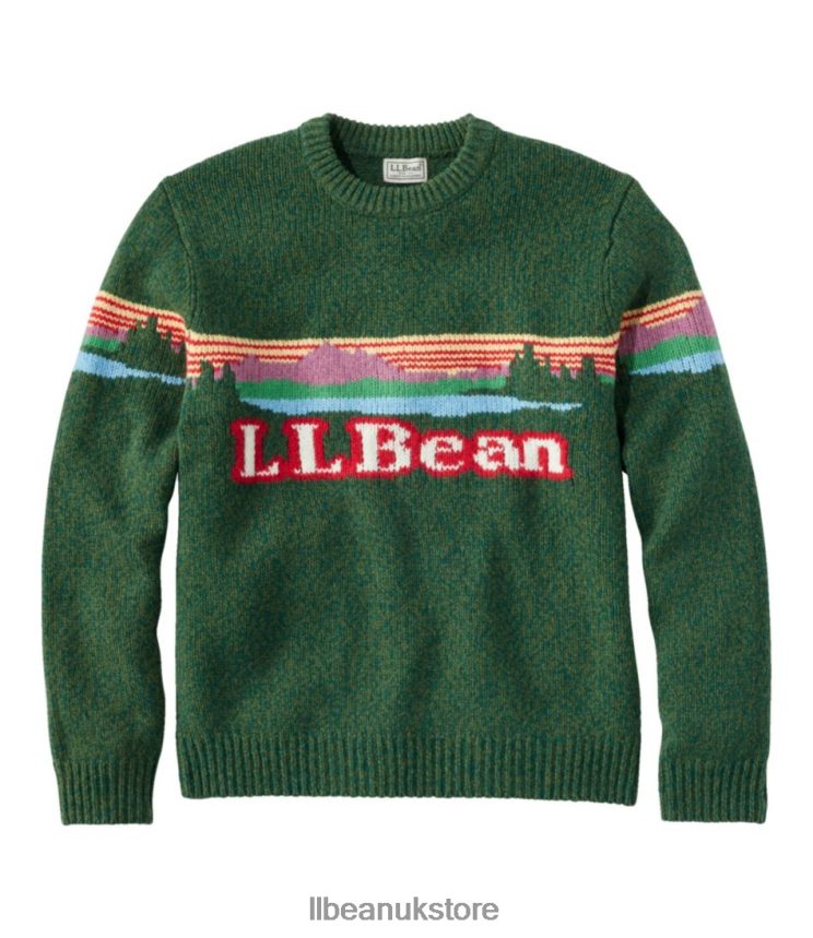 Clothing L.L.Bean Classic Ragg Wool Sweater Forest Shade Katahdin Men 0VRR663415
