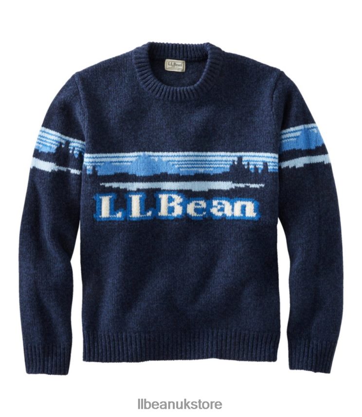 Clothing L.L.Bean Classic Ragg Wool Sweater Navy Katahdin Men 0VRR66548