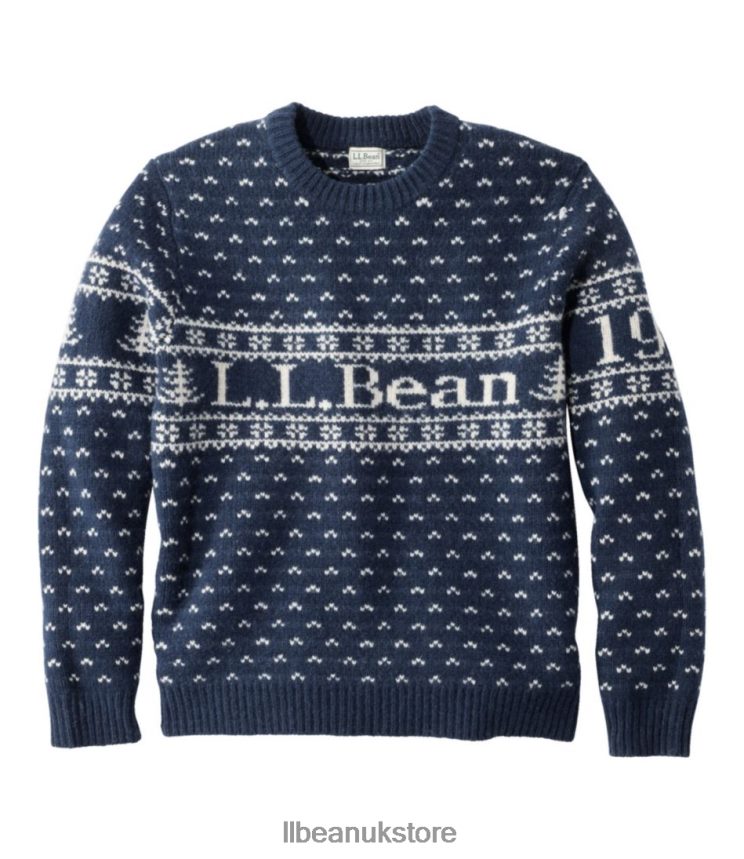 Clothing L.L.Bean Classic Ragg Wool Sweater Navy Logo Men 0VRR664959