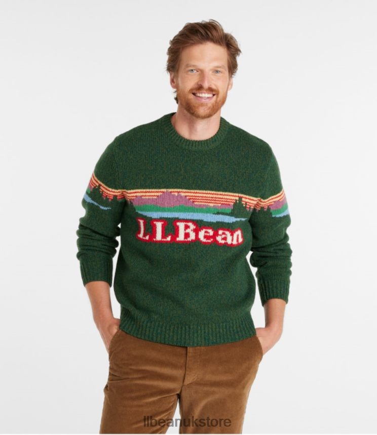 Clothing L.L.Bean Classic Ragg Wool Sweater Navy Logo Men 0VRR664959