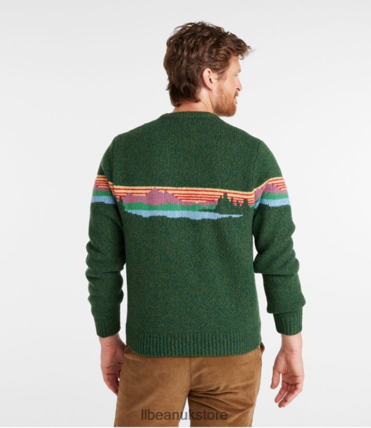 Clothing L.L.Bean Classic Ragg Wool Sweater Navy Logo Men 0VRR664959