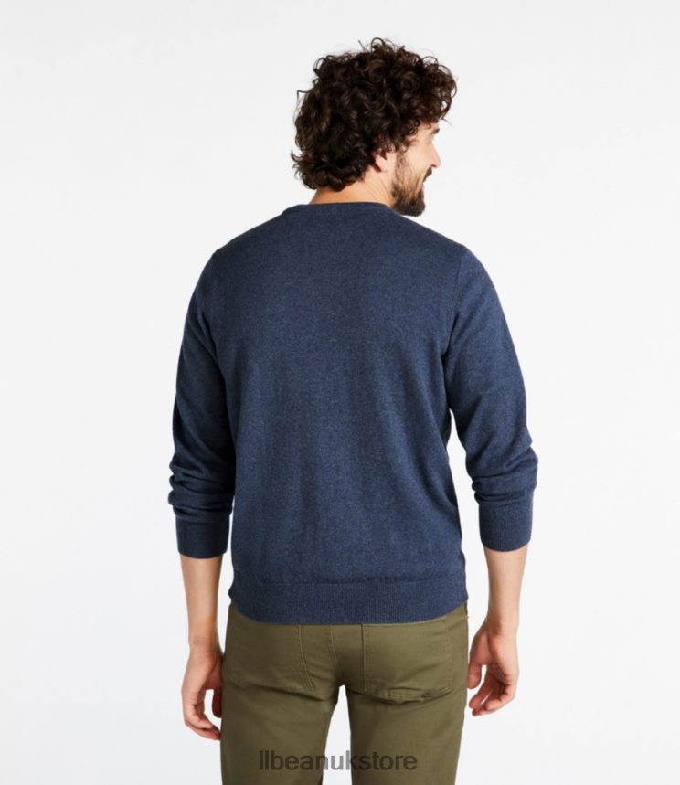 Clothing L.L.Bean Cotton/Cashmere Sweater Navy Men 0VRR663291