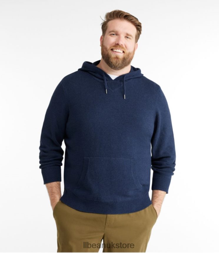 Clothing L.L.Bean Wicked Soft Cotton/Cashmere Sweater Black Forest Green Men 0VRR665957