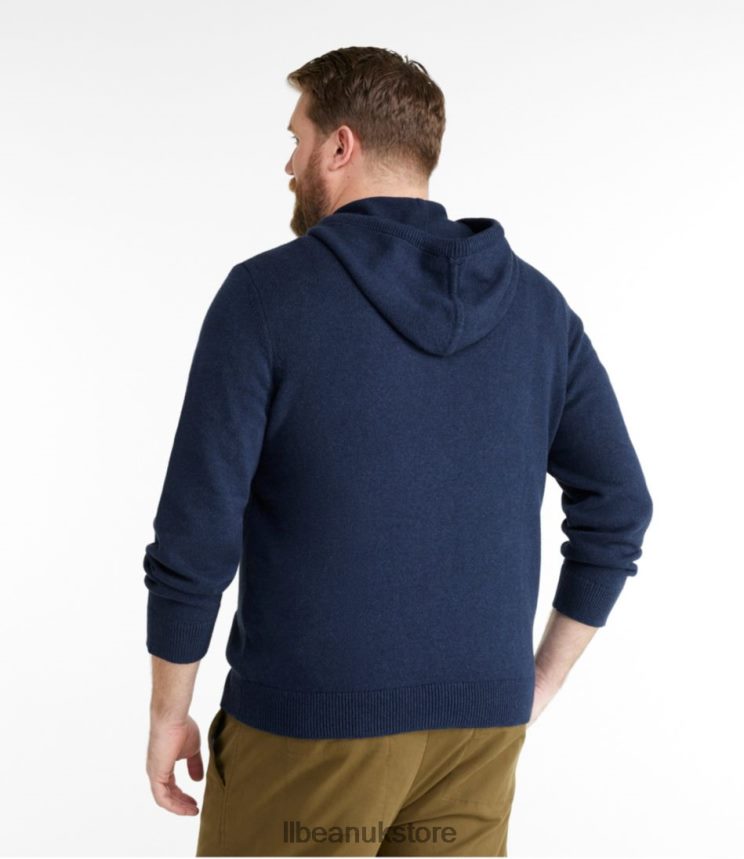 Clothing L.L.Bean Wicked Soft Cotton/Cashmere Sweater Black Forest Green Men 0VRR665957