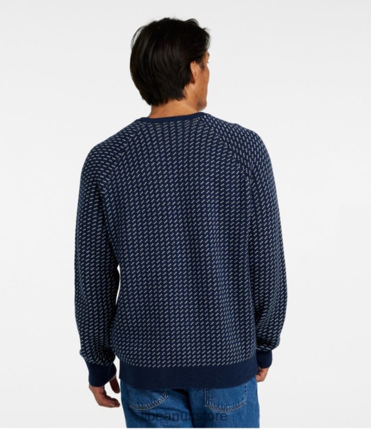 Clothing L.L.Bean Wicked Soft Cotton/Cashmere Sweater Deep Red Buffalo Check Men 0VRR663414