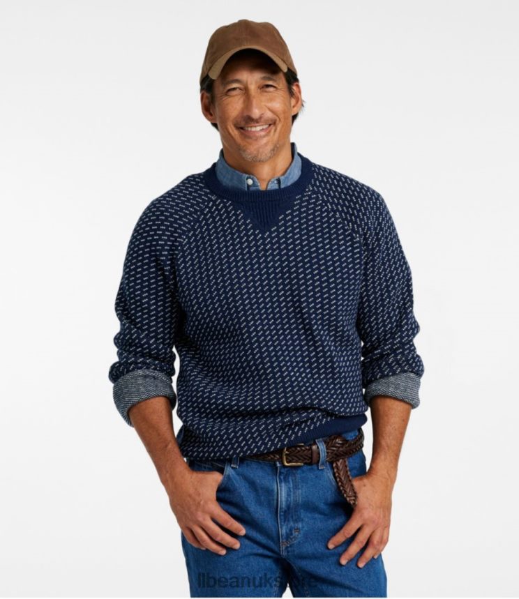 Clothing L.L.Bean Wicked Soft Cotton/Cashmere Sweater Warm Gold Birdseye Men 0VRR665953