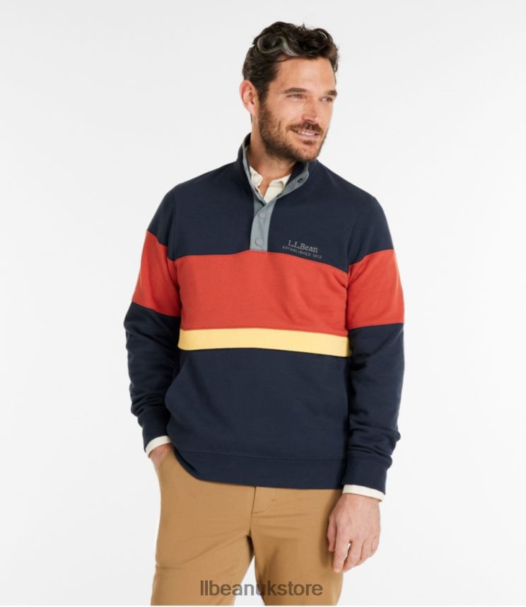 Clothing L.L.Bean 1912 Sweatshirt Classic Navy/Rust Orange Men 0VRR66550
