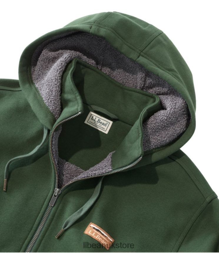 Clothing L.L.Bean Katahdin Iron Works Half-Zip Sweatshirt Forest Shade Men 0VRR663432