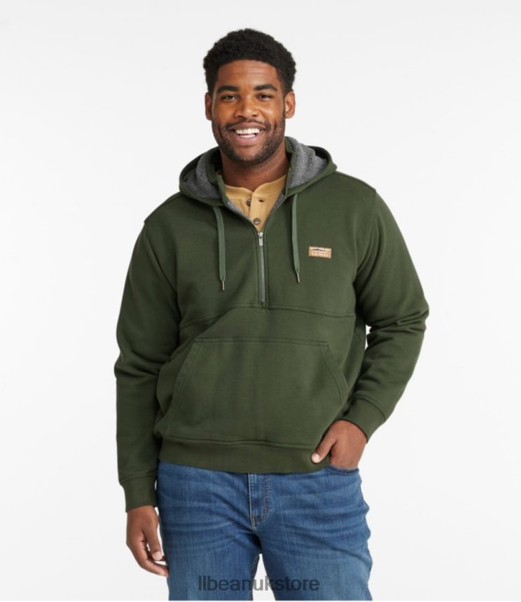 Clothing L.L.Bean Katahdin Iron Works Half-Zip Sweatshirt Navy Men 0VRR665961