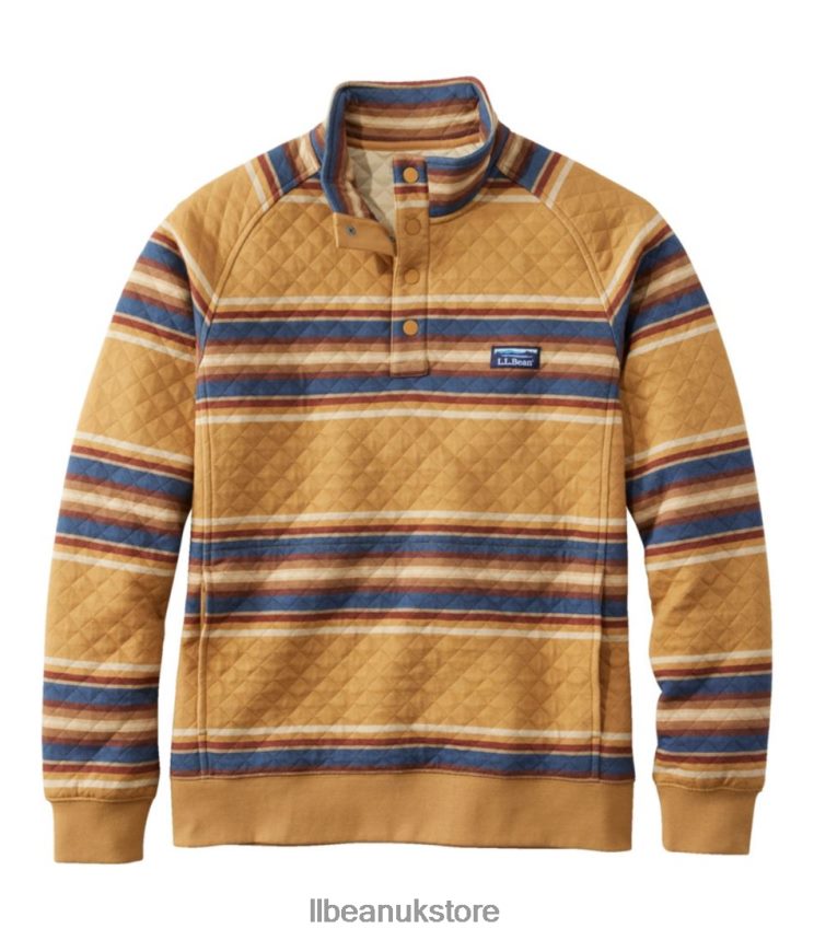 Clothing L.L.Bean Quilted Sweatshirt Barley Multi Men 0VRR66170