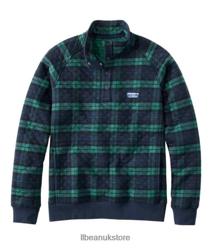 Clothing L.L.Bean Quilted Sweatshirt Blackwatch Men 0VRR66176