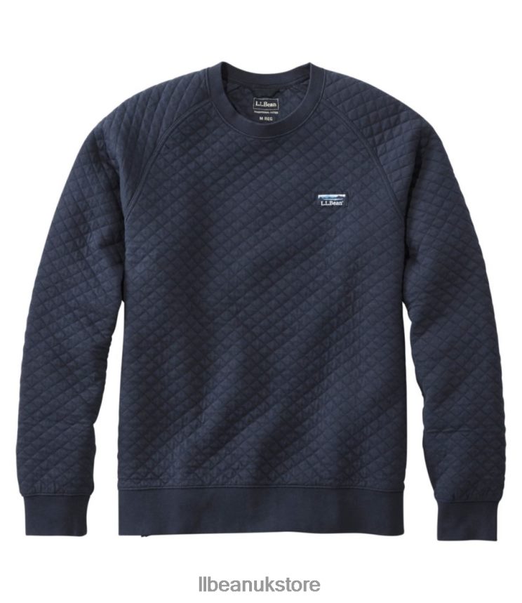 Clothing L.L.Bean Quilted Sweatshirt Classic Navy Men 0VRR66452