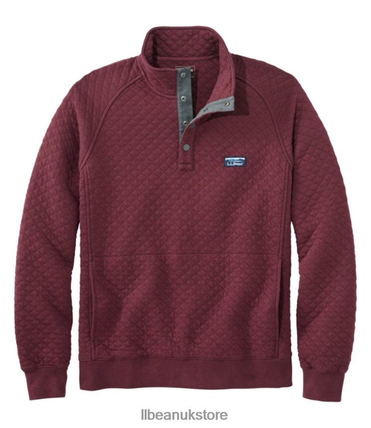 Clothing L.L.Bean Quilted Sweatshirt Deep Wine Men 0VRR666560