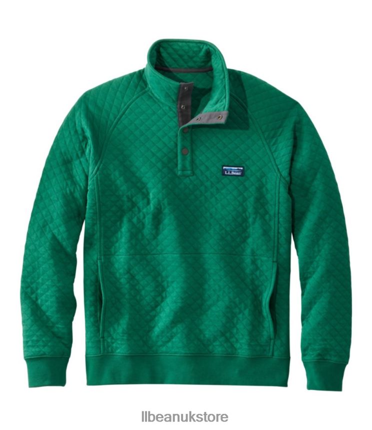 Clothing L.L.Bean Quilted Sweatshirt Emerald Spruce Men 0VRR663248