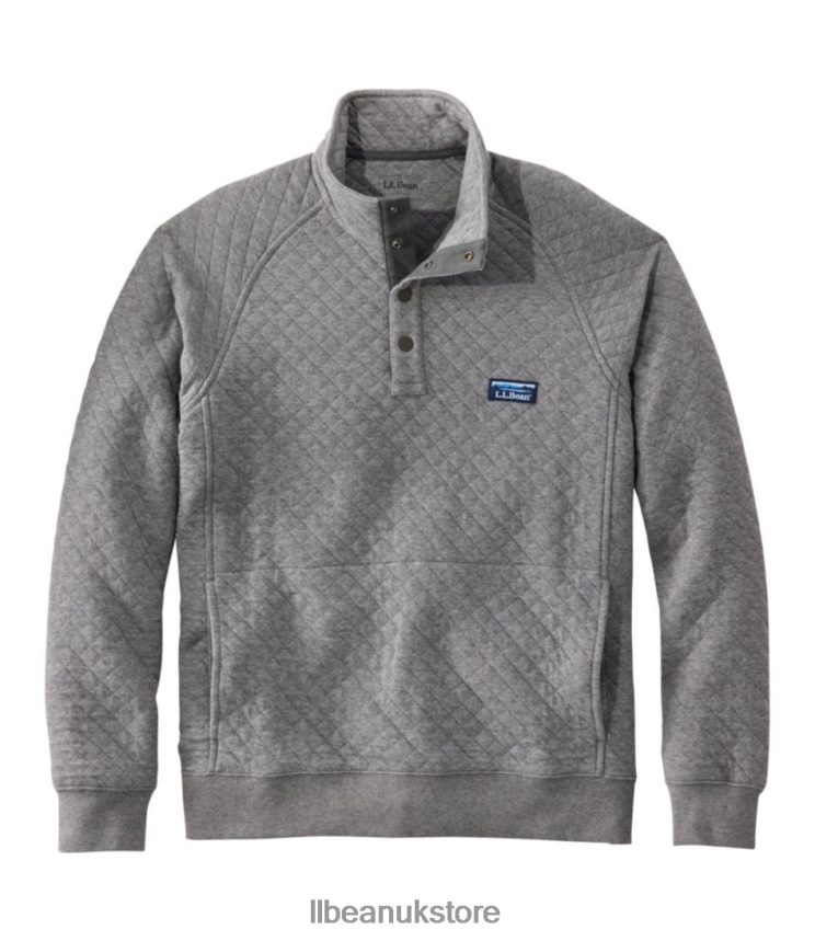 Clothing L.L.Bean Quilted Sweatshirt Gray Heather Men 0VRR665865