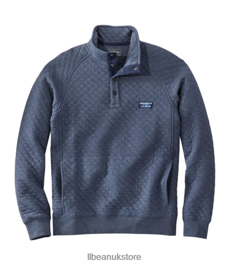 Clothing L.L.Bean Quilted Sweatshirt Indigo Heather Men 0VRR666982