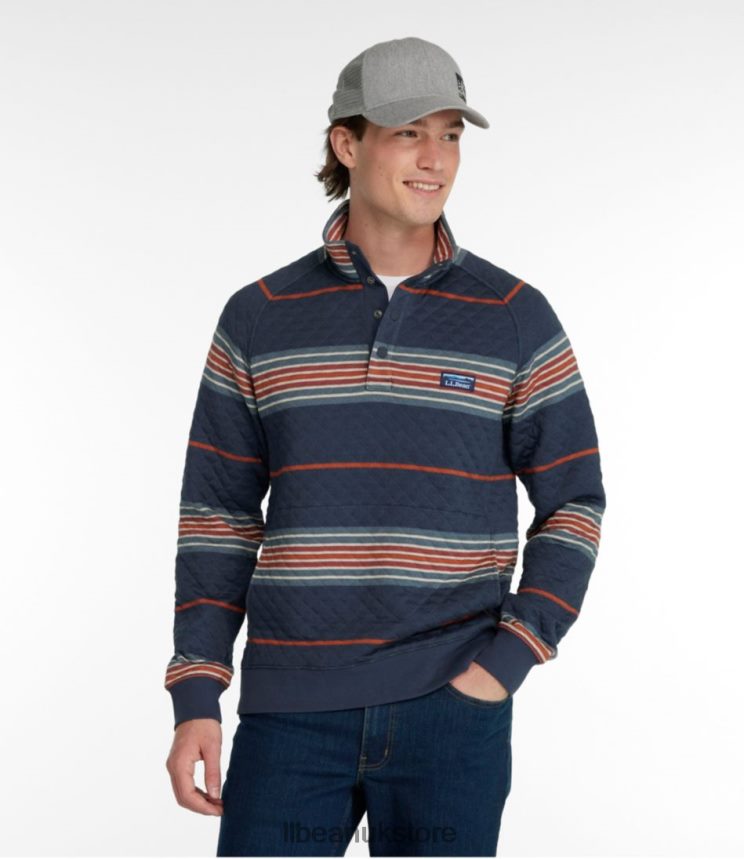 Clothing L.L.Bean Quilted Sweatshirt Rangeley Blue Multi Men 0VRR663070