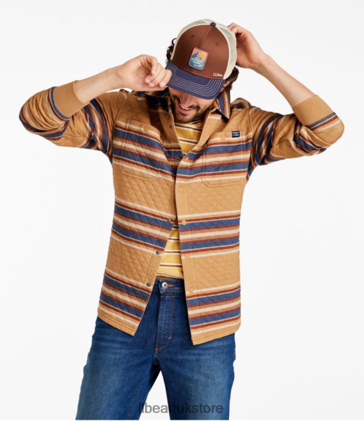 Clothing L.L.Bean Quilted Sweatshirts Barley Multi Men 0VRR66173