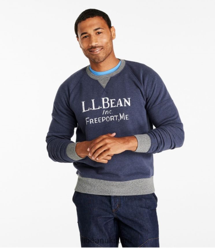 Clothing L.L.Bean Signature Heritage Sweatshirt Dark Indigo Heather Men 0VRR663434
