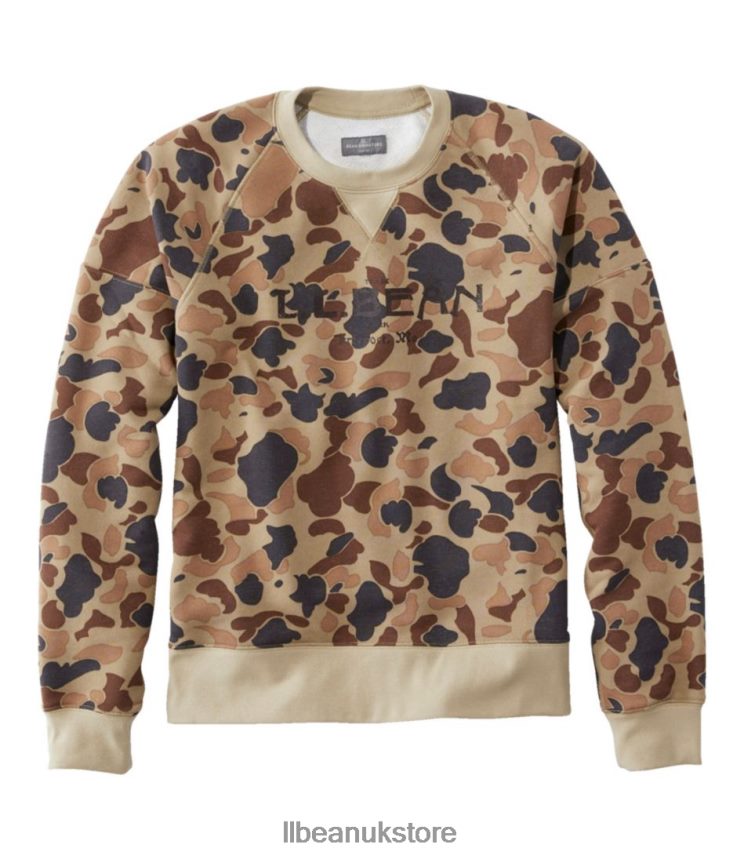 Clothing L.L.Bean Signature Heritage Sweatshirt Pale Olive Camo Men 0VRR663558