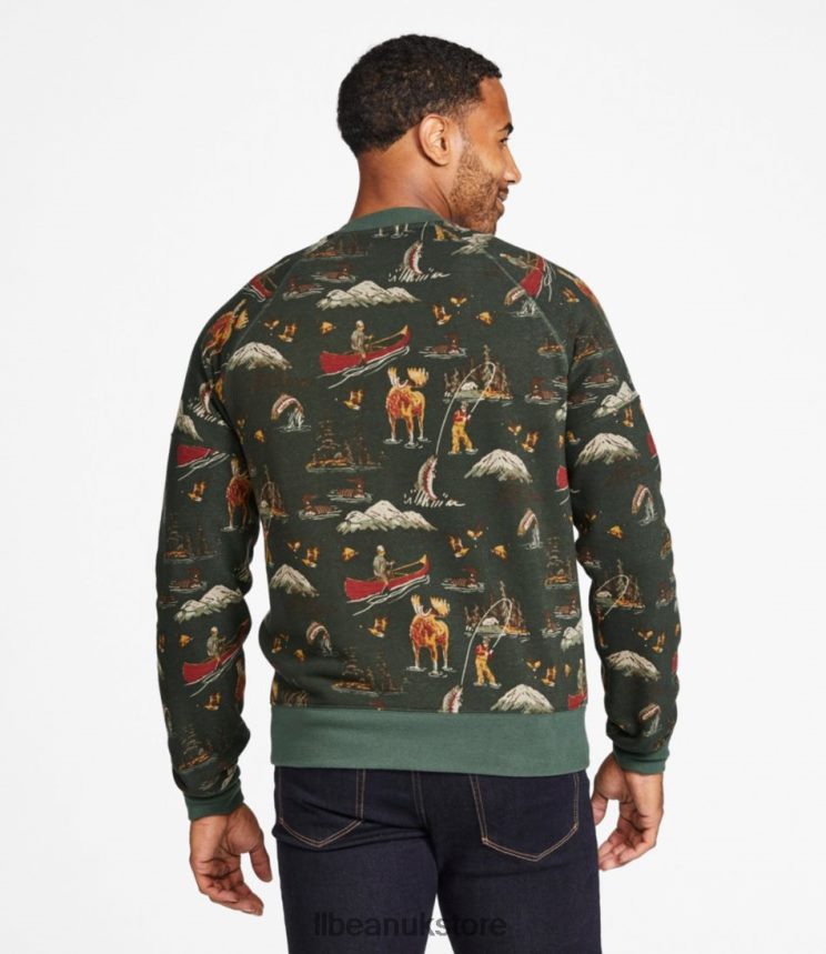 Clothing L.L.Bean Signature Heritage Sweatshirt Pale Olive Camo Men 0VRR663558