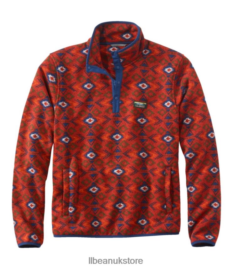 Clothing L.L.Bean Sweater Fleece Pullover Light Mahogany Geo Men 0VRR666686