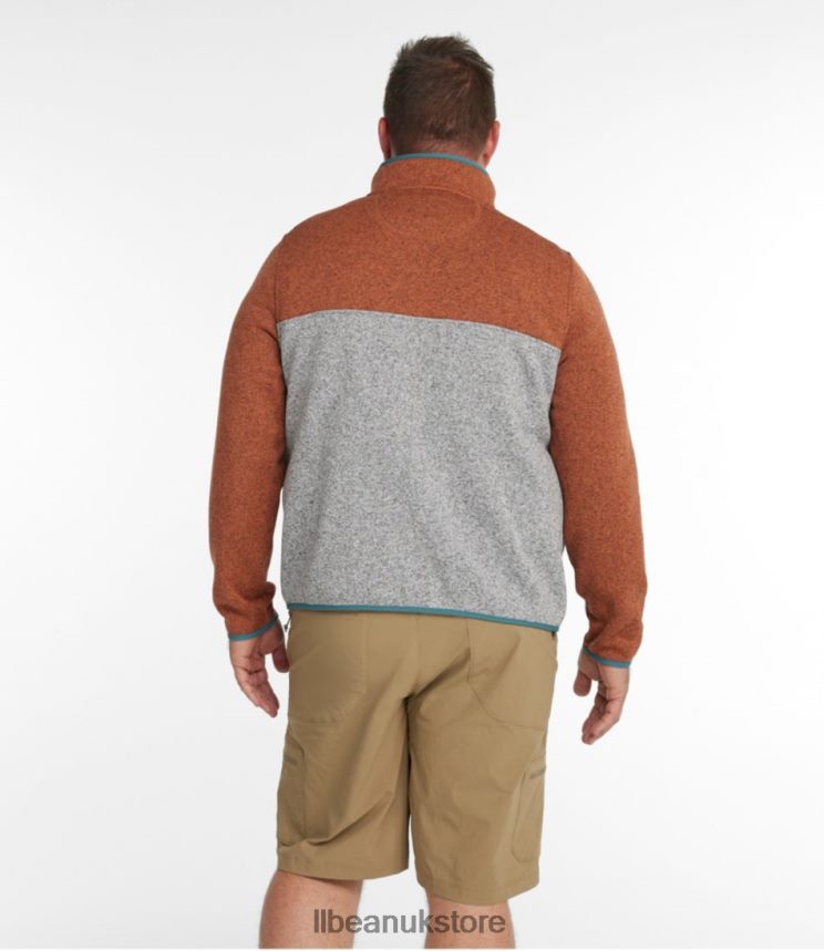 Clothing L.L.Bean Sweater Fleece Pullover Woodsmoke/Bright Navy Men 0VRR663644