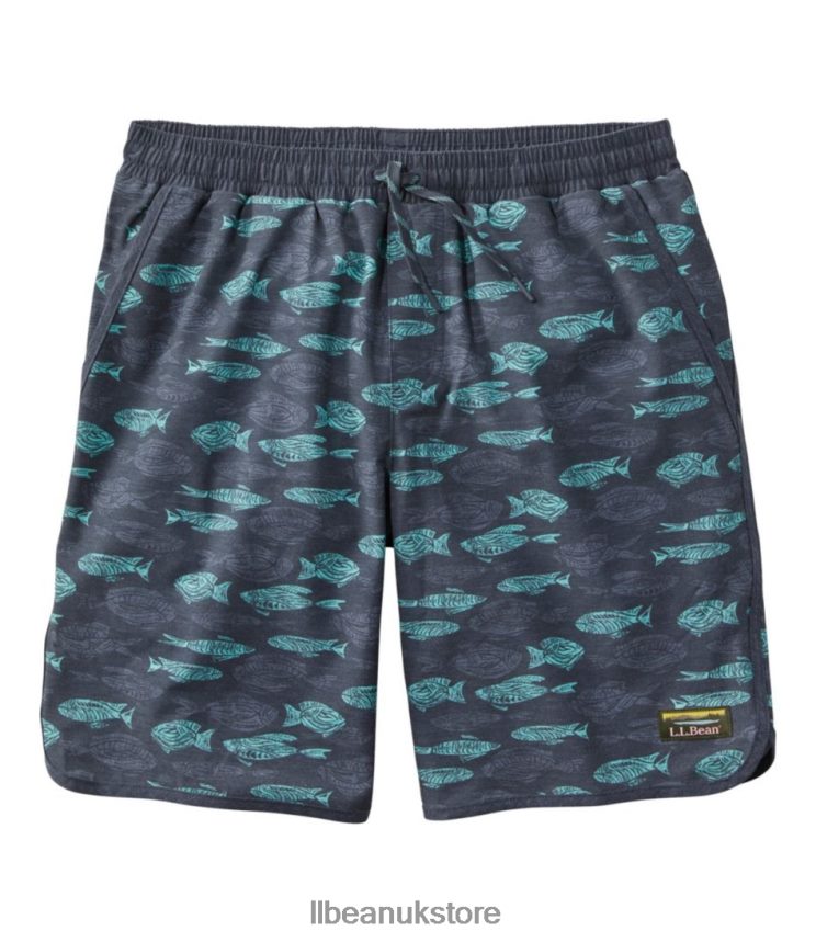 Clothing L.L.Bean All-Adventure Swim Shorts Carbon Navy Fish Print Men 0VRR663211