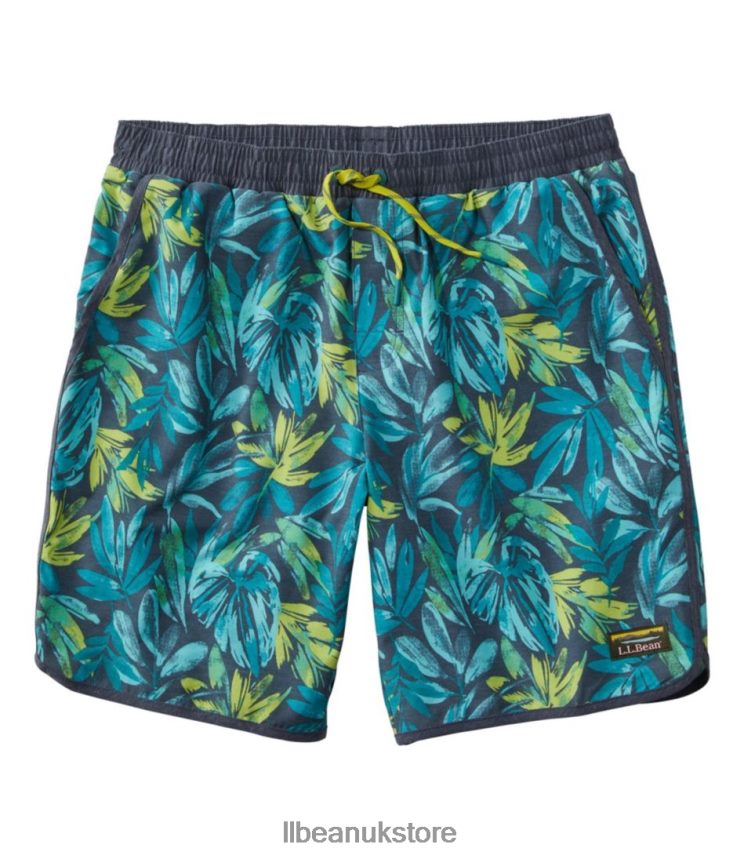 Clothing L.L.Bean All-Adventure Swim Shorts Dark Lagoon Tropical Leaves Men 0VRR666541