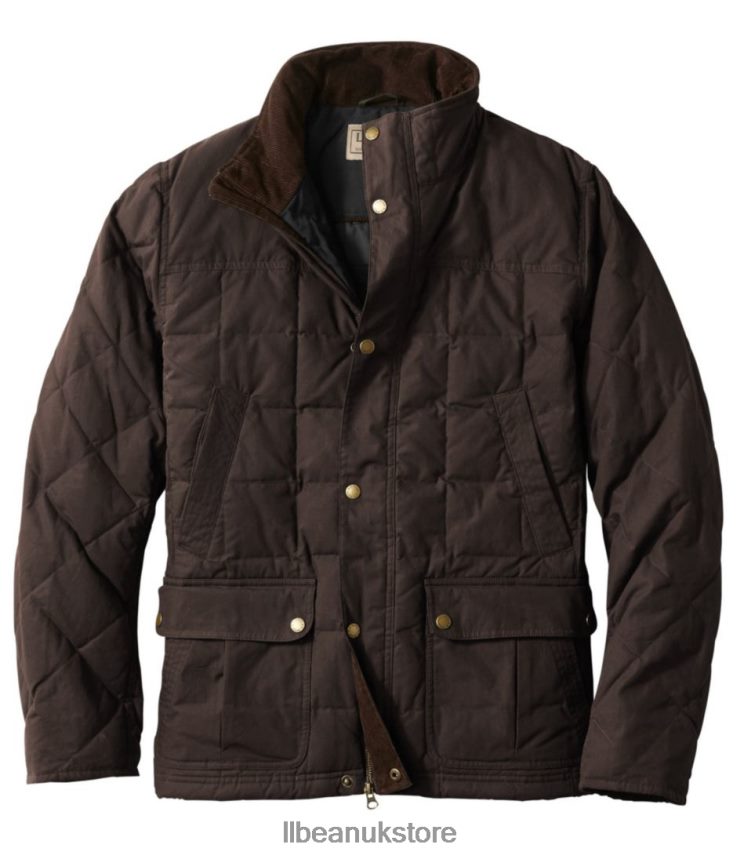 Outdoor Equipment L.L.Bean Upcountry Waxed-Cotton Down Jacket Coffee Bean Men 0VRR663668