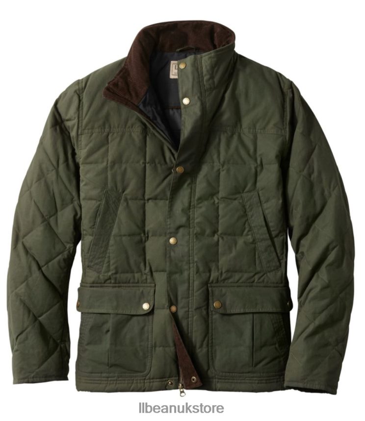 Outdoor Equipment L.L.Bean Upcountry Waxed-Cotton Down Jacket Loden Men 0VRR66899