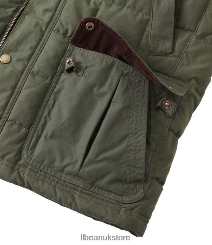 Outdoor Equipment L.L.Bean Upcountry Waxed-Cotton Down Vest Coffee Bean Men 0VRR663667