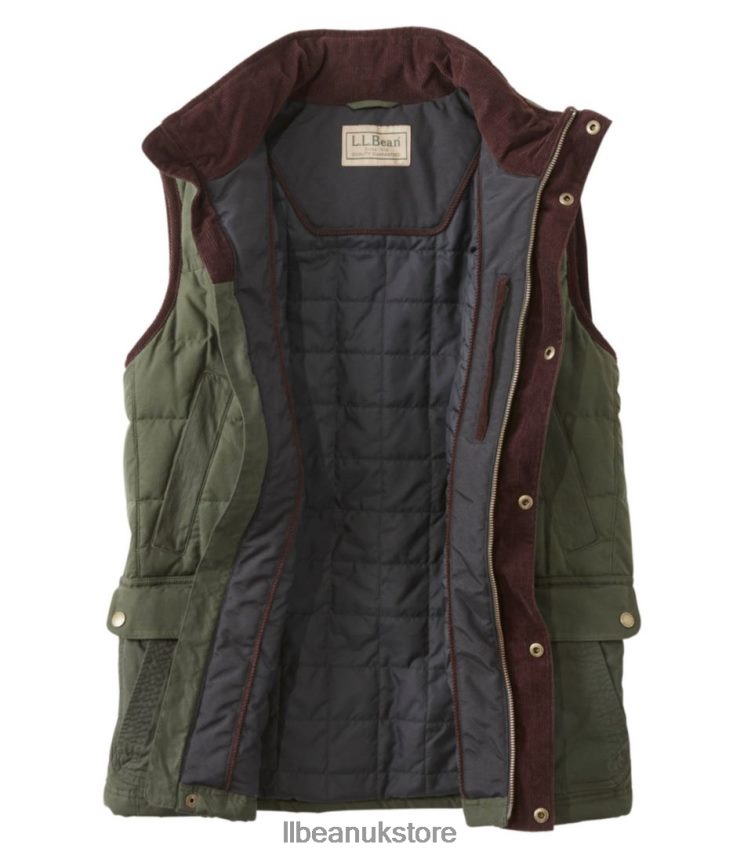 Outdoor Equipment L.L.Bean Upcountry Waxed-Cotton Down Vest Loden Men 0VRR66898