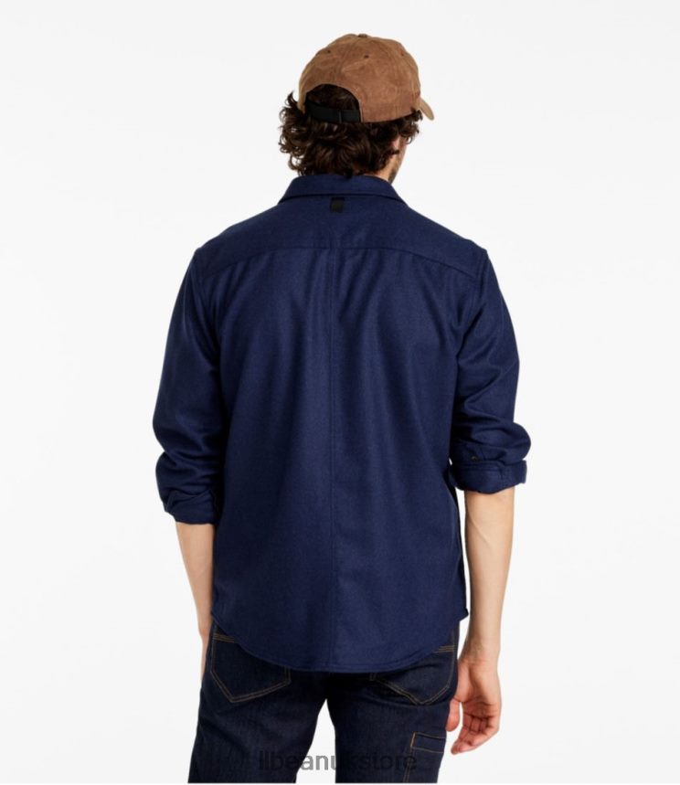 Outdoor Equipment L.L.Bean Maine Guide Merino Wool Flannel Shirt Navy Men 0VRR66115