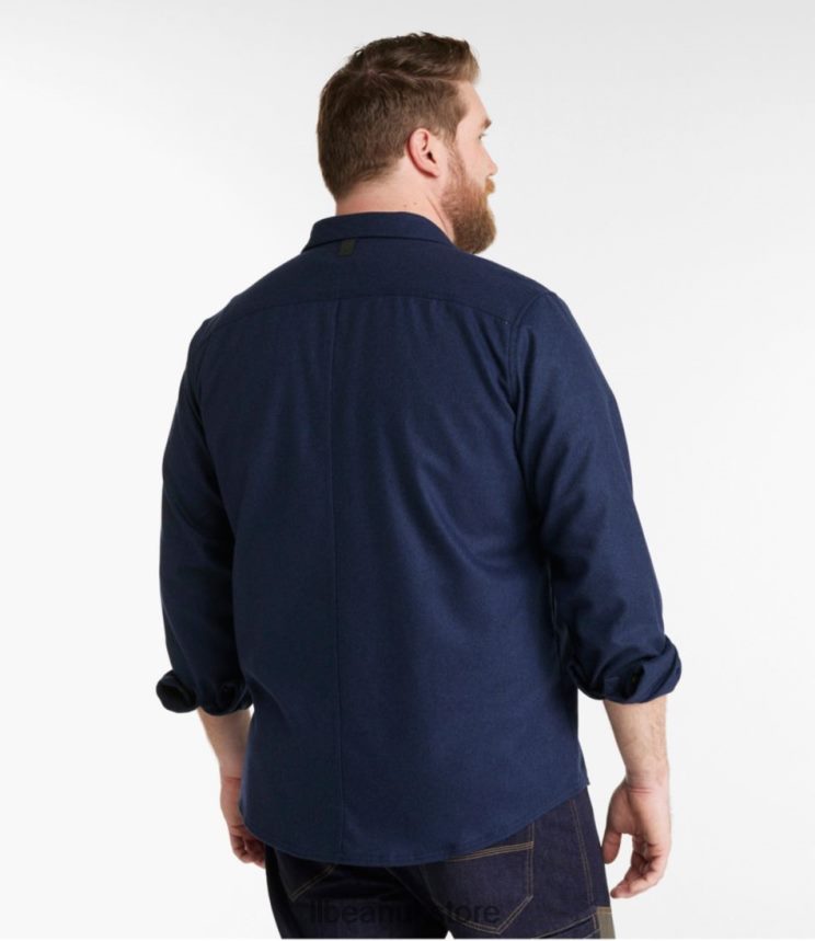 Outdoor Equipment L.L.Bean Maine Guide Merino Wool Flannel Shirt Navy Men 0VRR66115